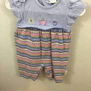 Little Me Infant Girls Jumpsuit 6 mo Purple Multicolor Stripes